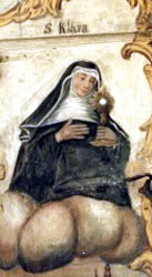 Św. Klara, obraz na drzwiach kapitularza, XVII w.